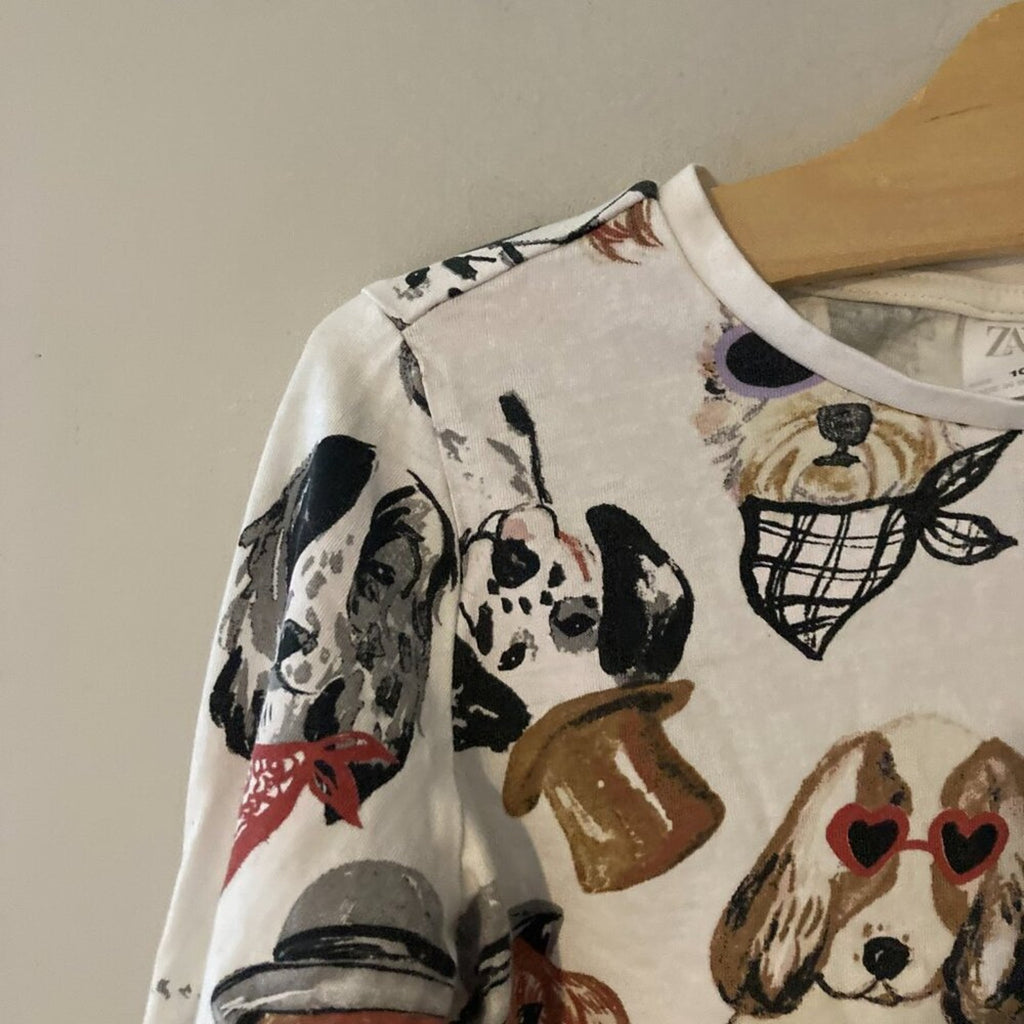 zara long sleeve tee dogs 10Y