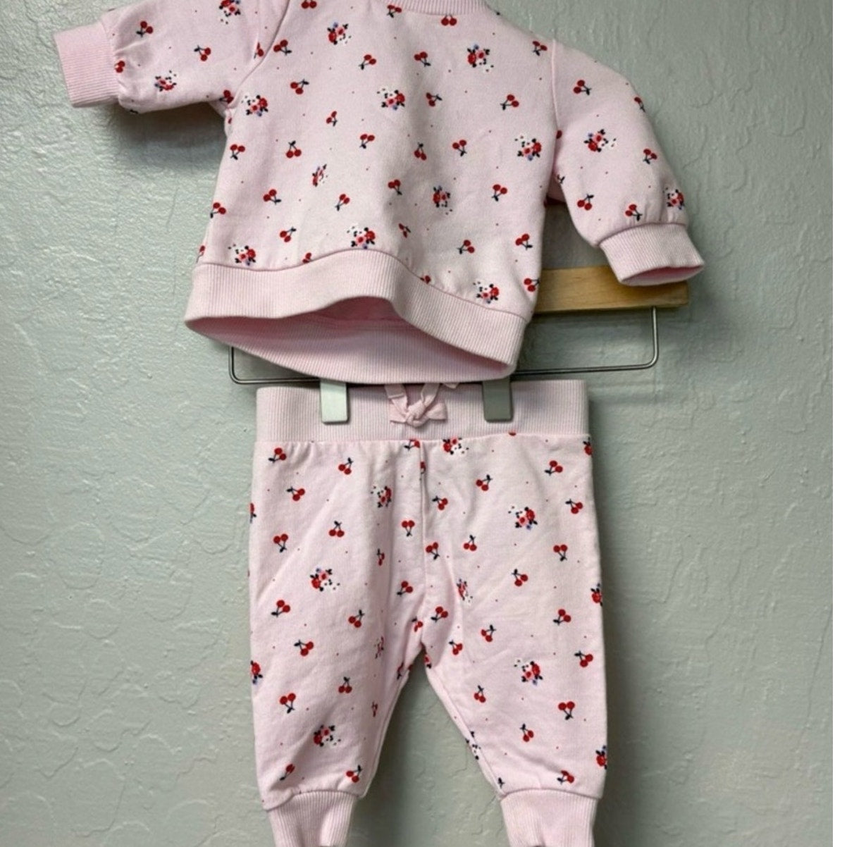 janie and jack pink floral set 0-3M