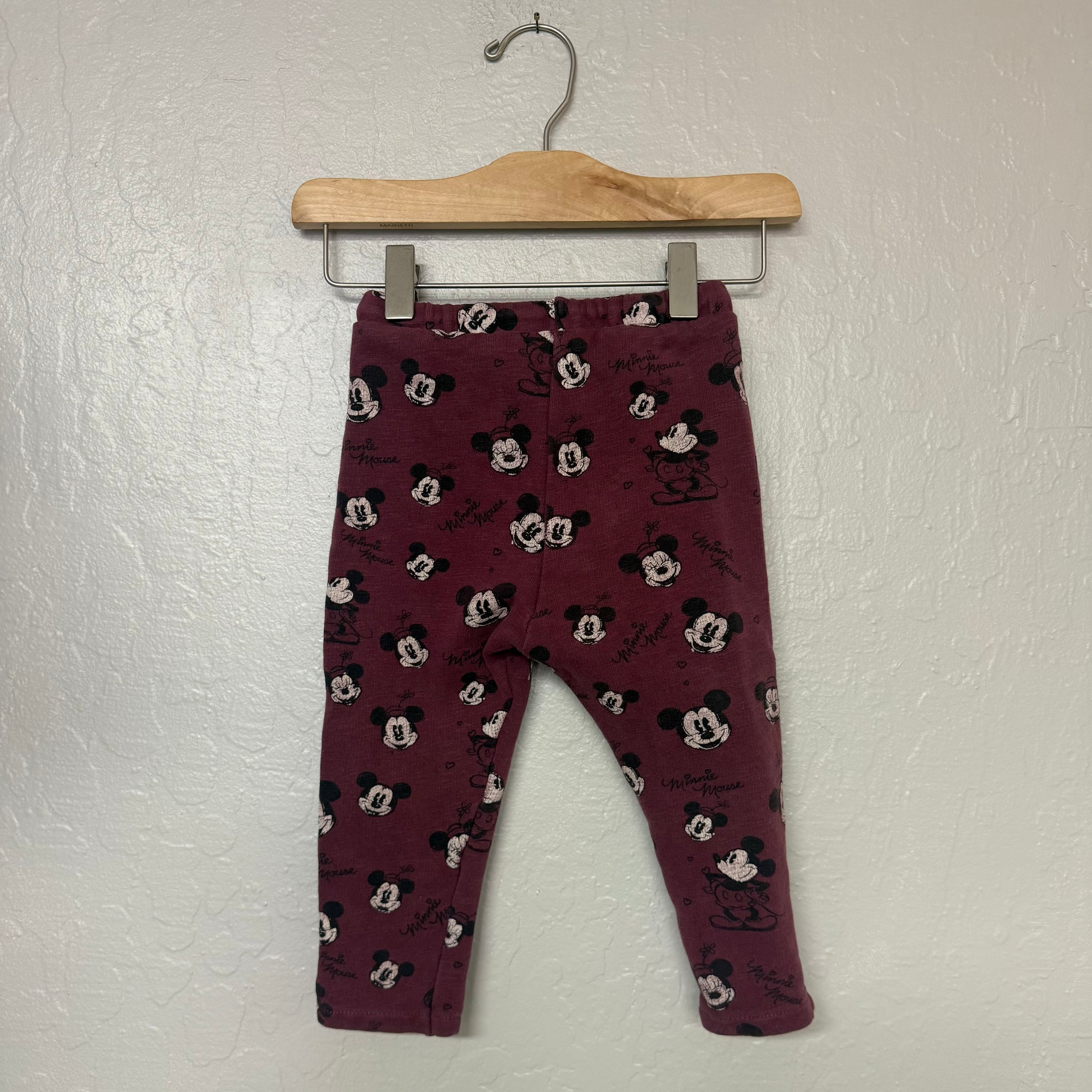 zara maroon mickey mouse sweatpants 18-24M