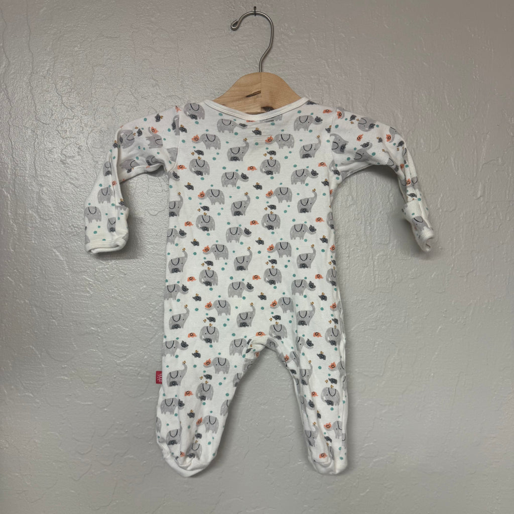 magnetic me elephant print footie 0-3M