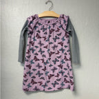 tea collection purple butterflies long-sleeve dress 6Y