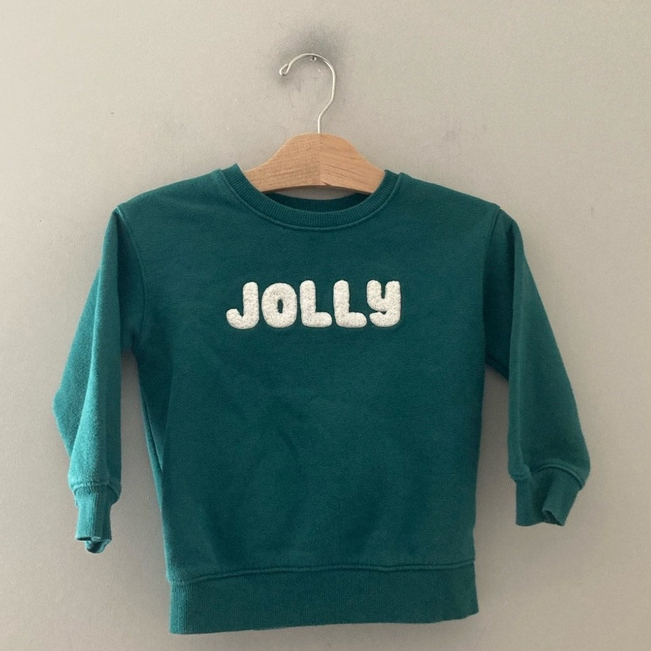 cat & jack green jolly sweatshirt 3T