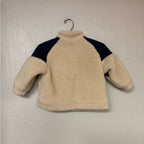 zara boys' cream navy fleece jacket 18-24M