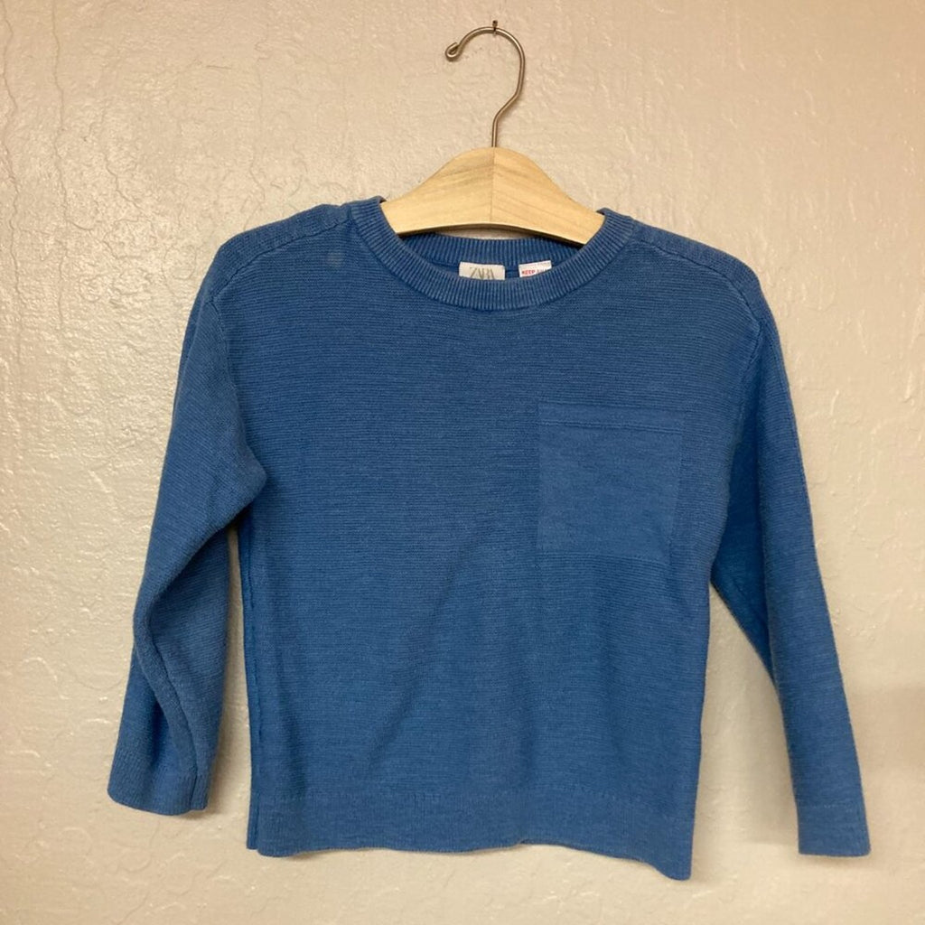 zara blue crewneck sweater 4-5Y