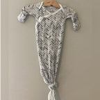 copper pearl knotted gown gray print newborn