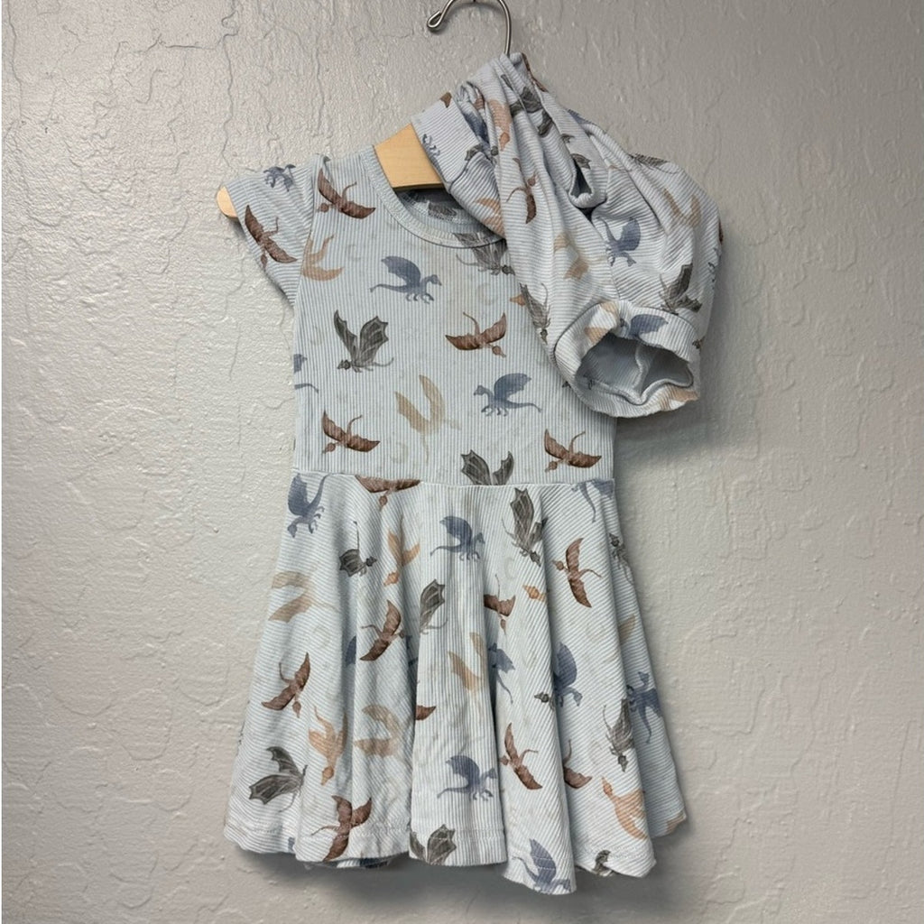 little haven dragon dress with bloomers 12-18M