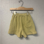 junie grey green neutral waffle shorts 3-4Y