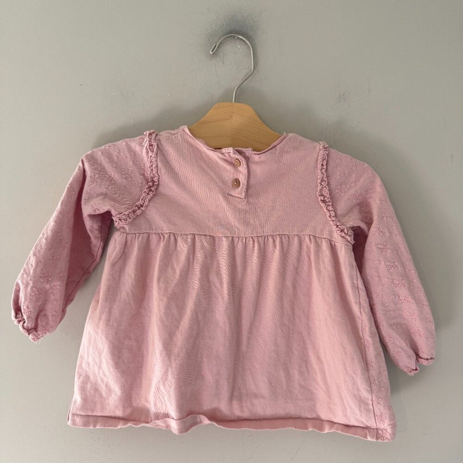 zara dainty floral pink peplum top 2-3Y