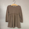 zara girls beige long-sleeve dress 5Y