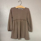 zara girls beige long-sleeve dress 5Y
