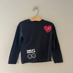 zara boys' black long-sleeve graphic tee 8-9Y