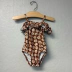 rylee + cru brown floral swimsuit 12-18M