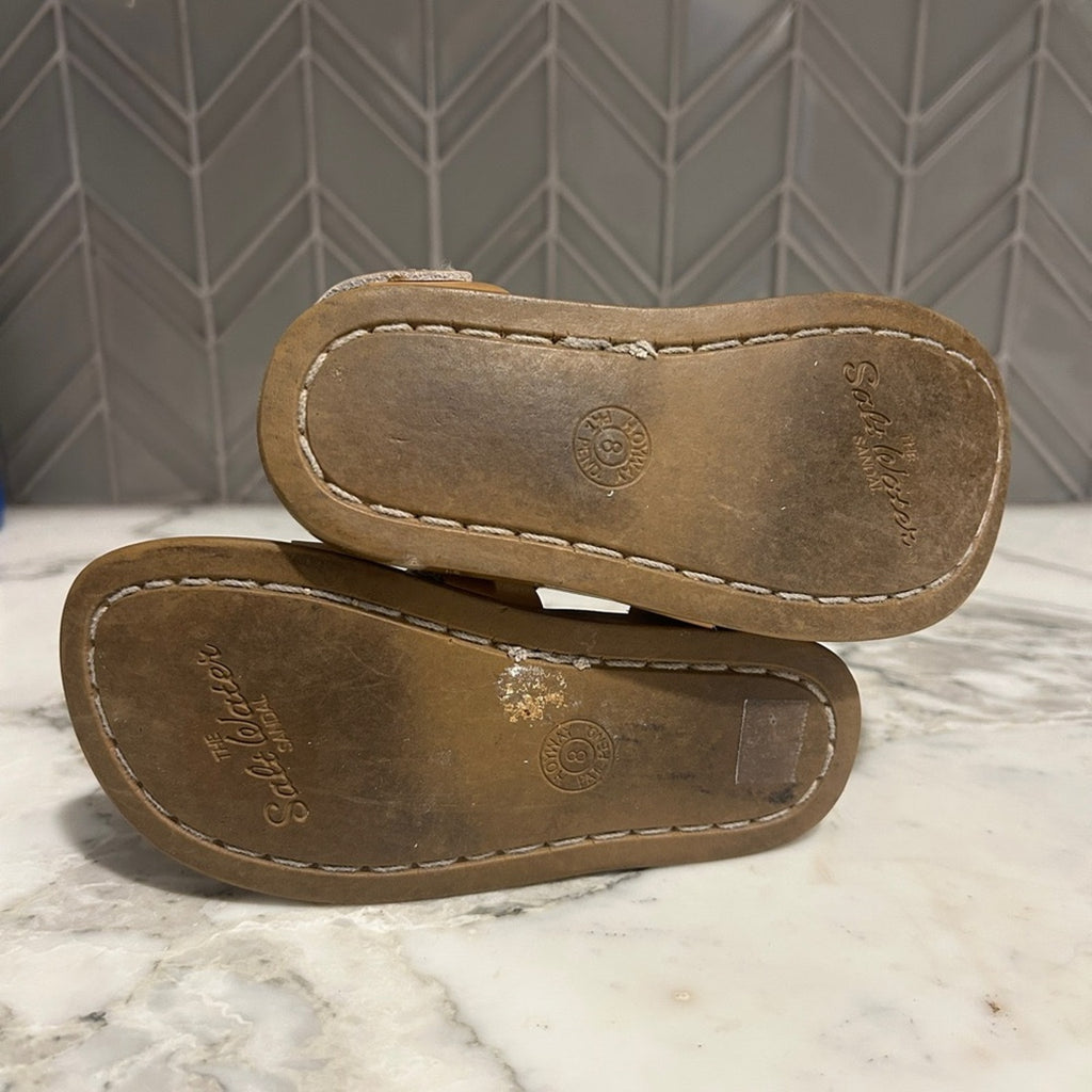salt water girls' gold sandals 8c