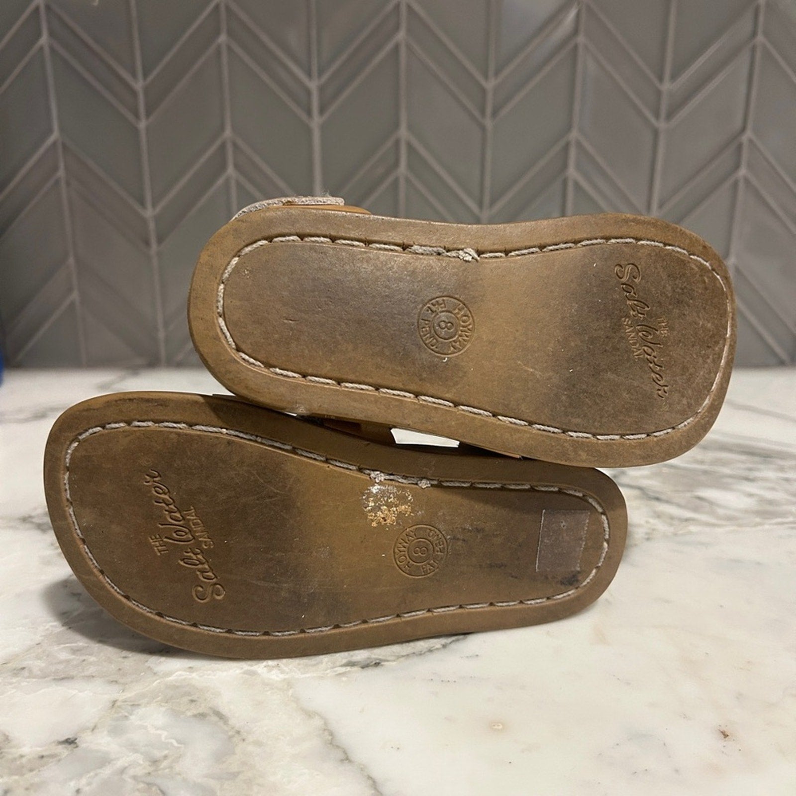 salt water girls' gold sandals 8c
