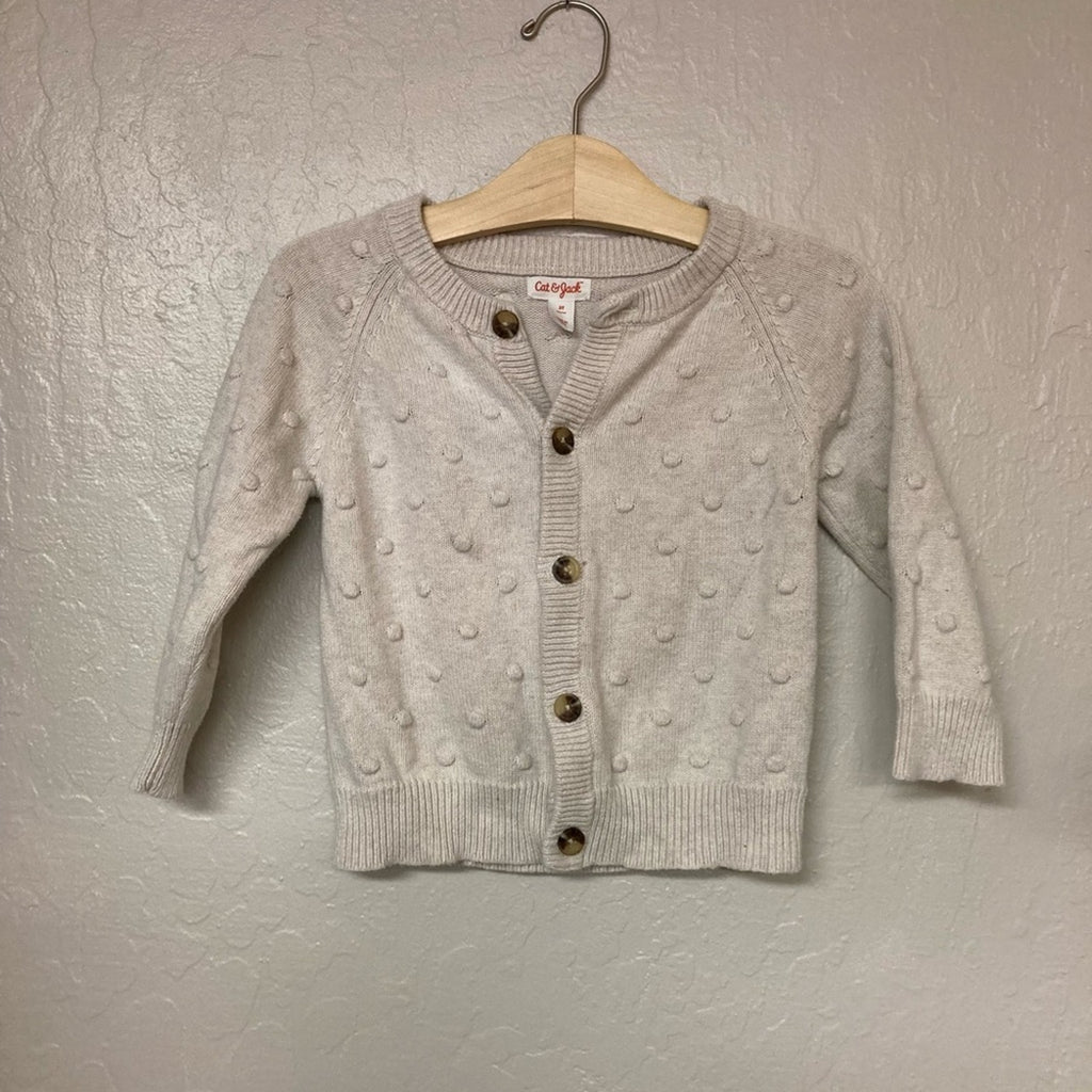 cat & jack girls' bobble cardigan sweater 3T