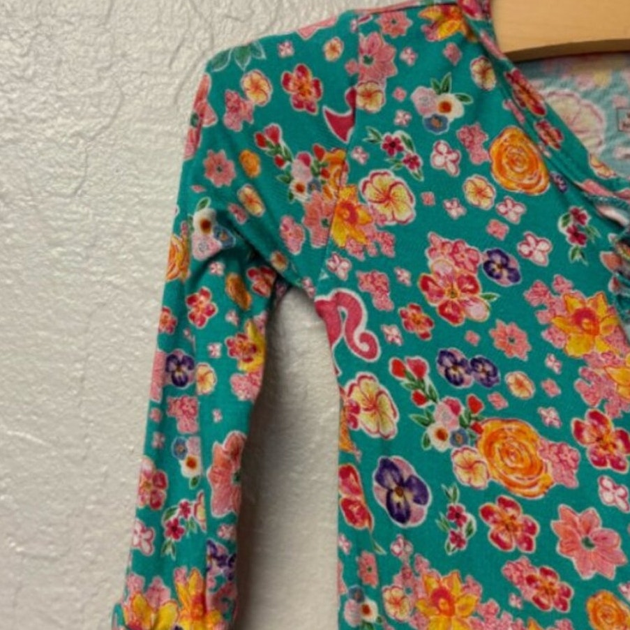 posh peanut x barbie blue floral footie 18-24M