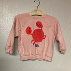 zara girls' pink crab sweatshirt 4Y