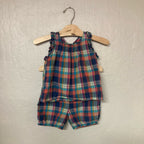 peek little peanut girls' plaid set 12-18M