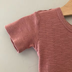 kate quinn pink pointelle romper 6-12M