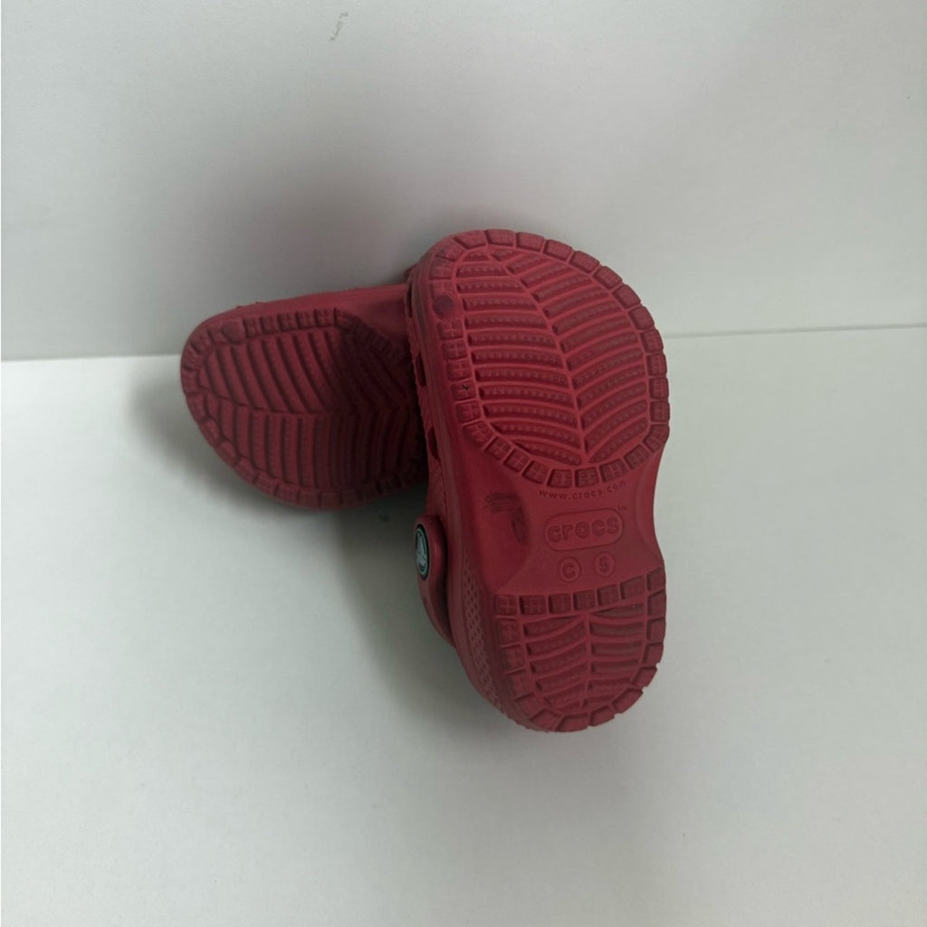 girls' red crocs 5c