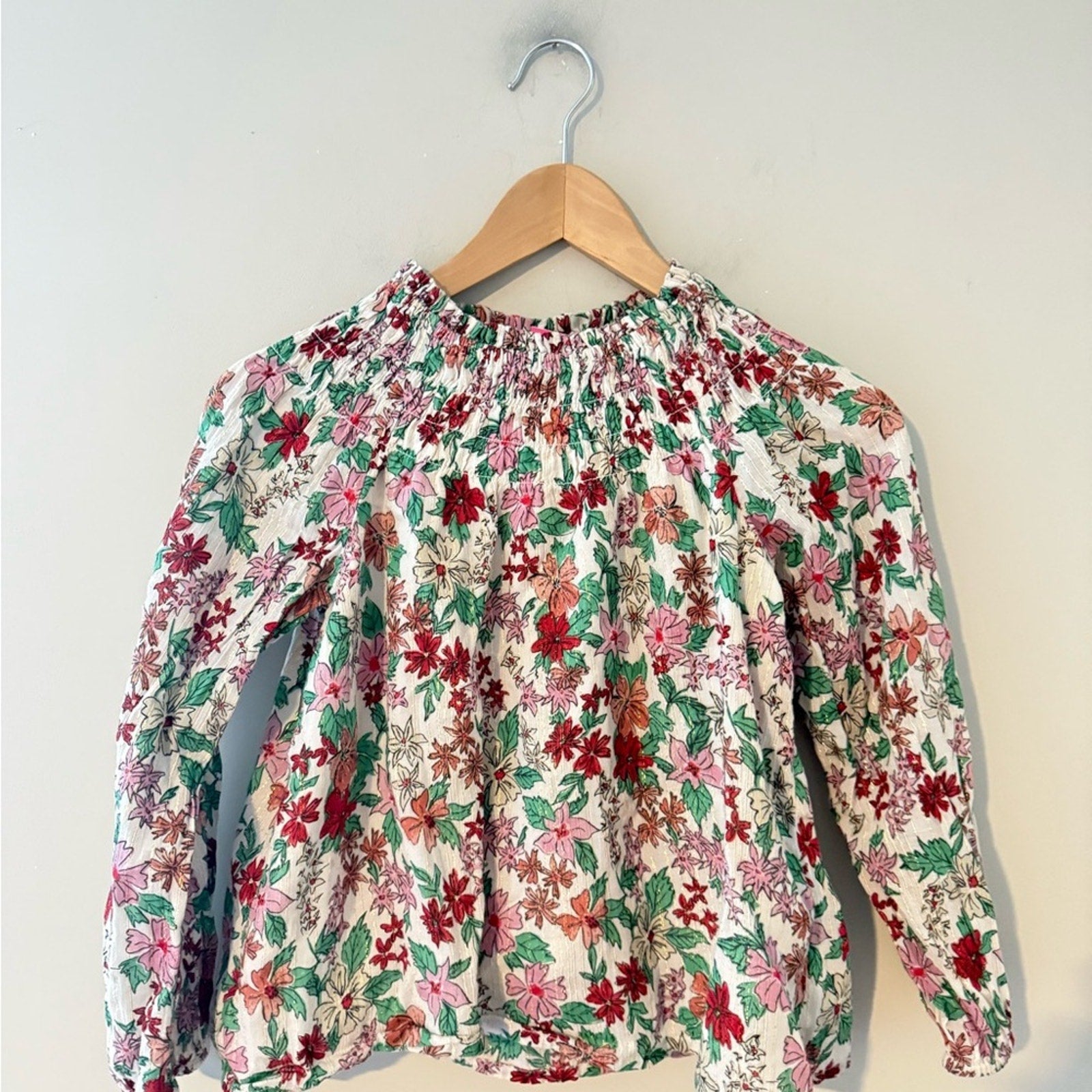 crewcuts girls' poinsettia top 8Y