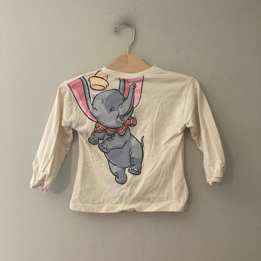 zara x disney cream dumbo tee 2-3Y
