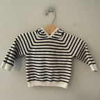 zara black white striped sweater 9-12M