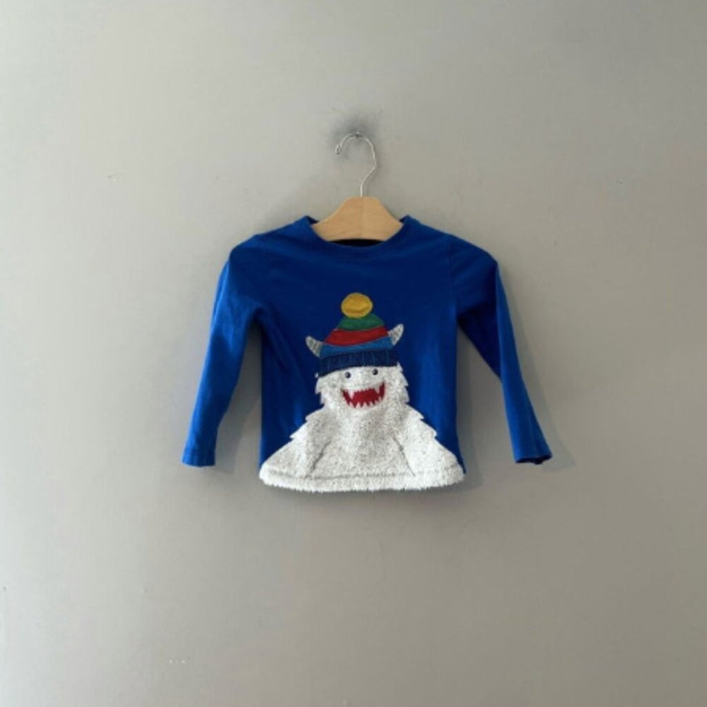 mini boden boys' blue long-sleeve tee 2-3Y