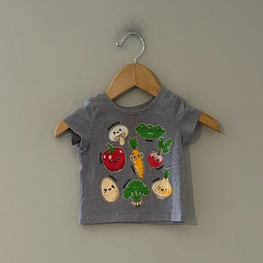 the children's place gray veggie tee 6-9M