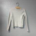 zara cream long sleeve ribbed knit top 9-10Y