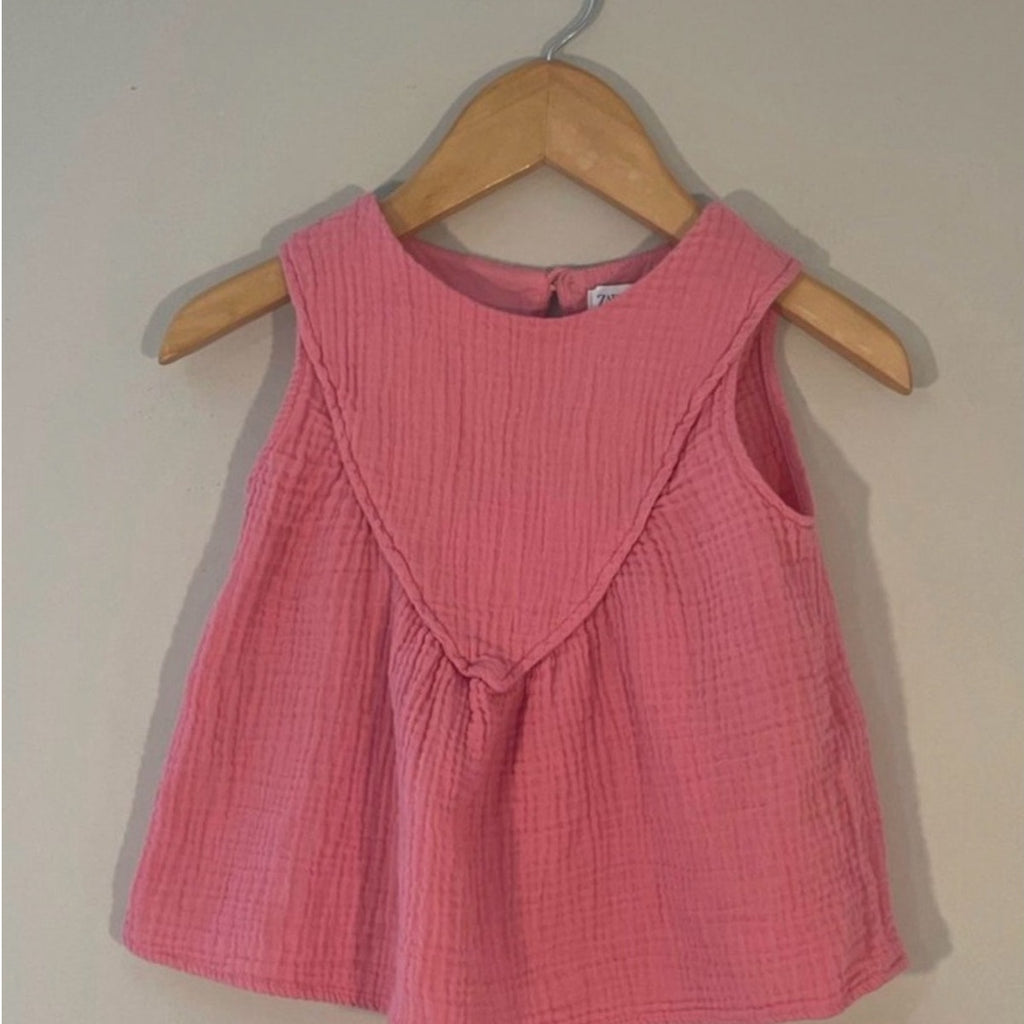 zara pink muslin top 3-4Y