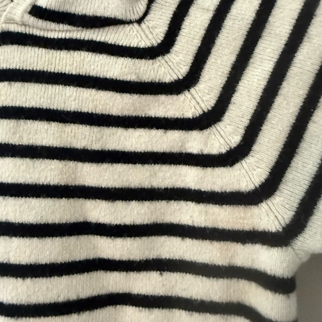 zara black white striped sweater 9-12M