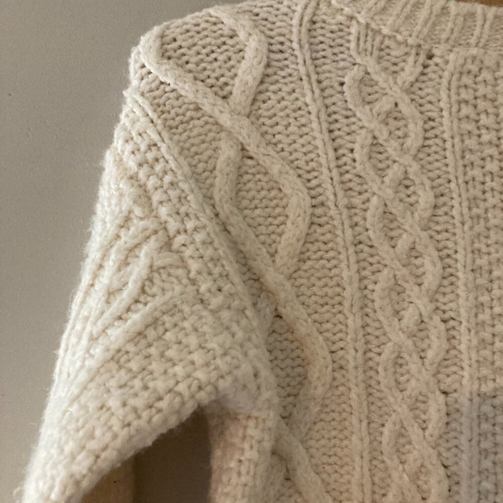 zara cream knit sweater 12-18M