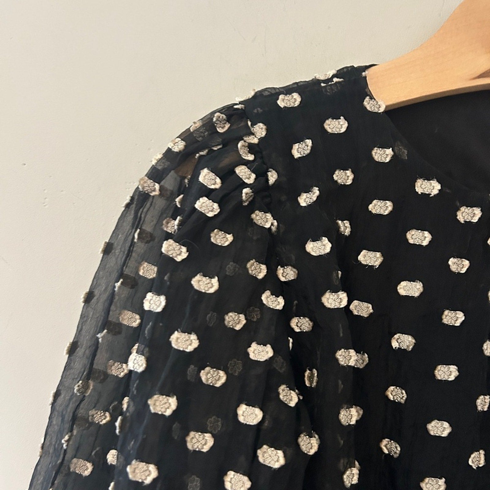 zara girls' black dotted dress 4-5Y