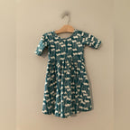 hanna andersson green floral skater dress 4Y