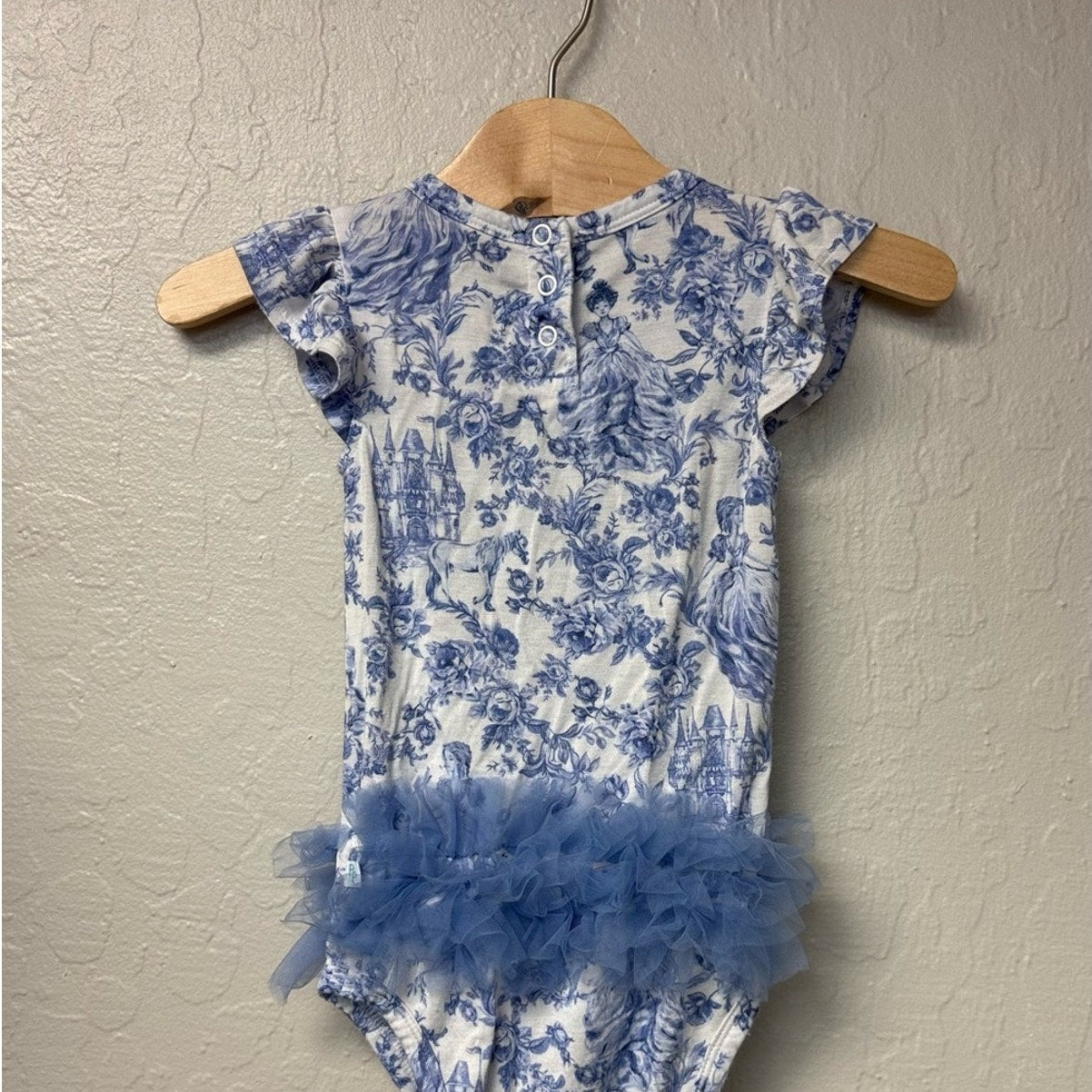 posh peanut girls' blue white toile