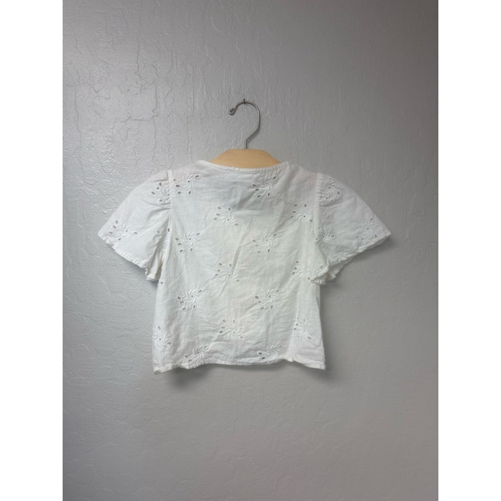 zara girls' eyelet blouse 7Y