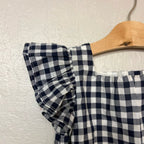 janie and jack navy white gingham top 6Y