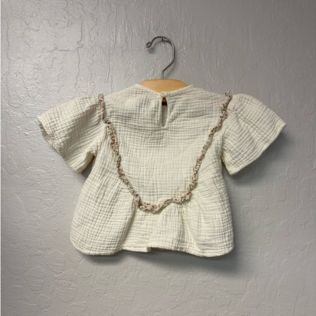 zara cream muslin top 9-12M