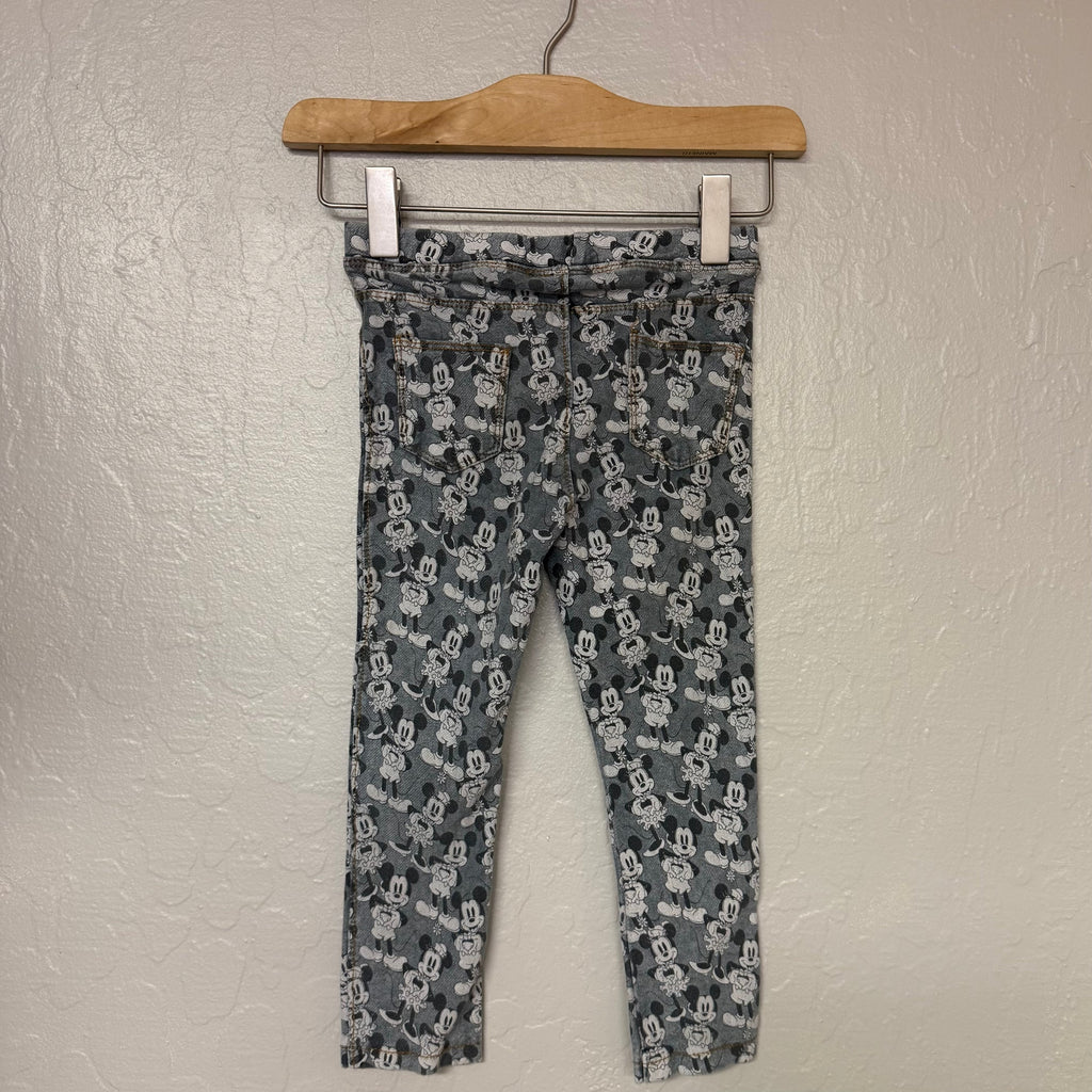 zara mickey mouse denim jeggings 2-3Y