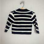 zara navy blue cream collared cardigan 12-18M
