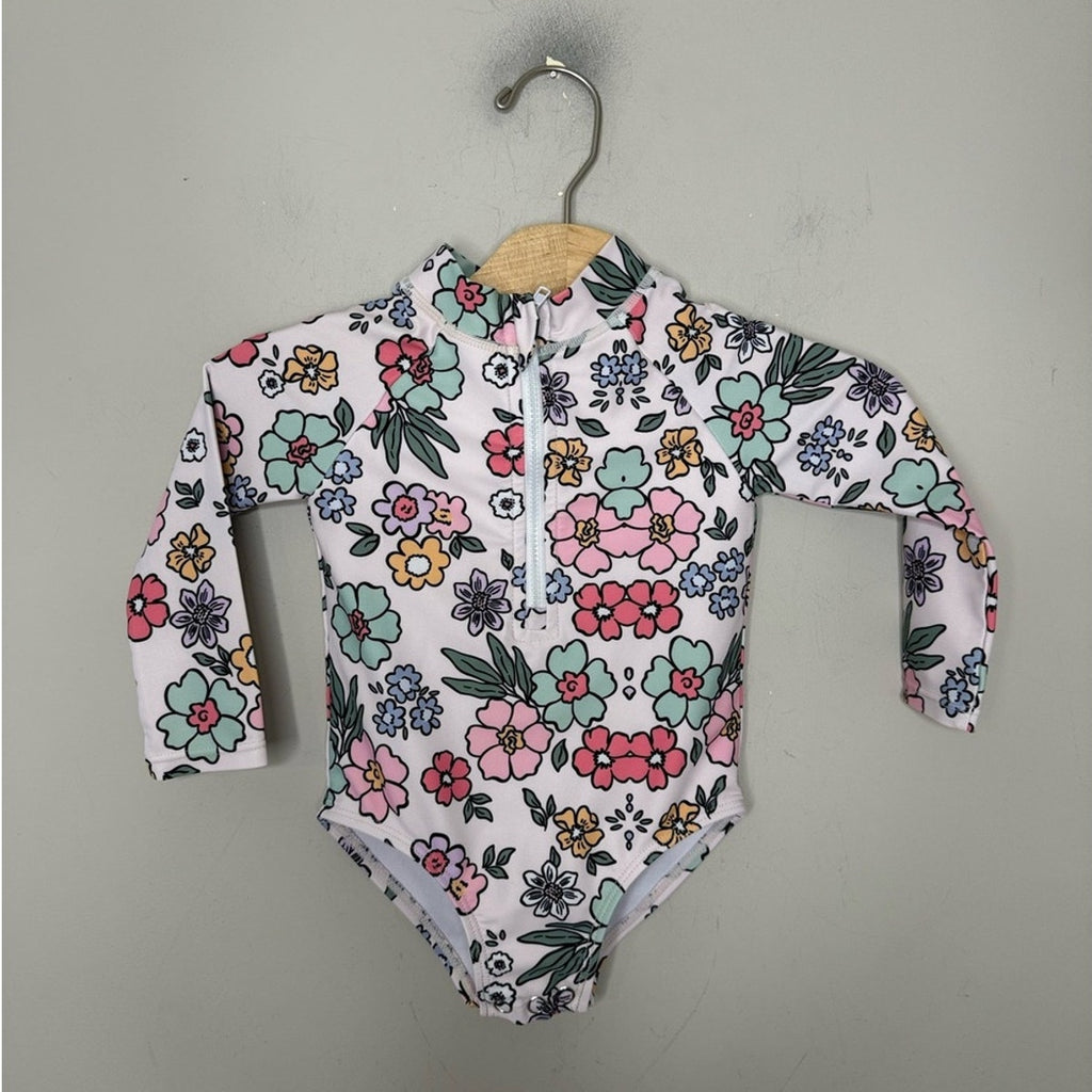 little haven cloth floral rashguard swim 12-18M
