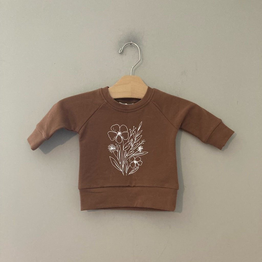 mebie baby graphic floral sweatshirt 3-6M