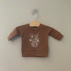 mebie baby graphic floral sweatshirt 3-6M