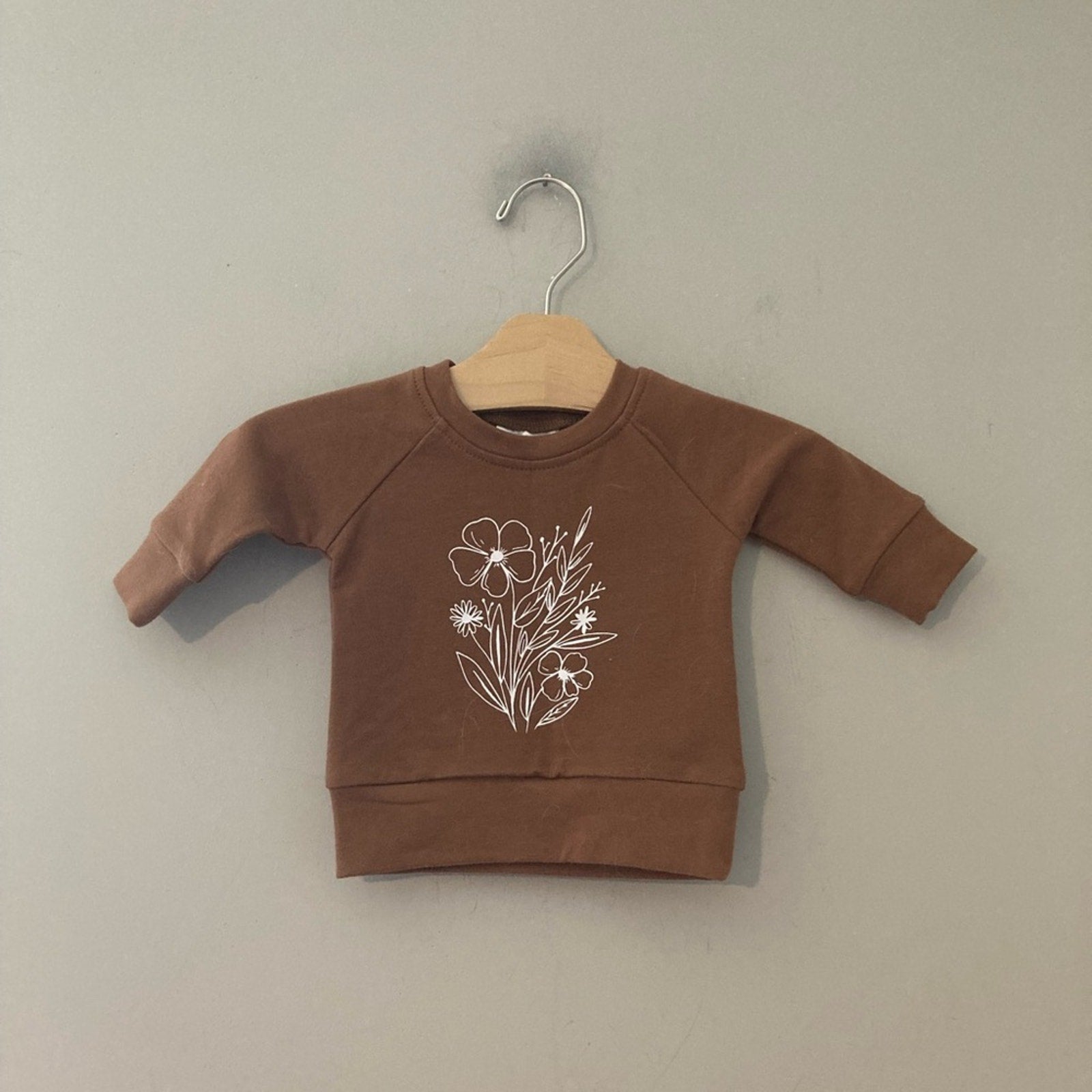 mebie baby graphic floral sweatshirt 3-6M