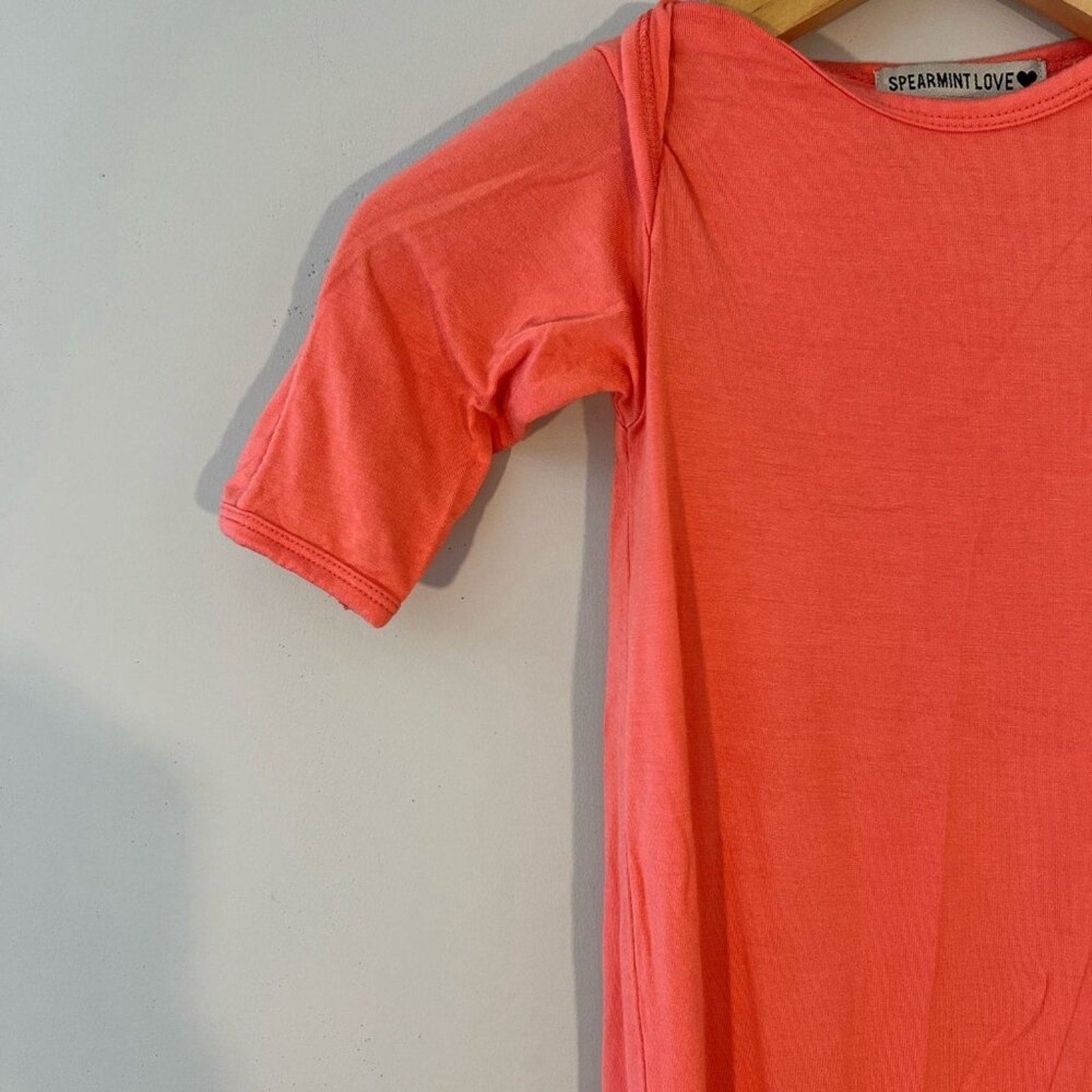 spearmintlove coral knotted gown 0-3M