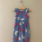 tea collection girls' blue tropical dress 8Y