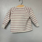 little prince and sister cream and purple striped girls pullover 5Y