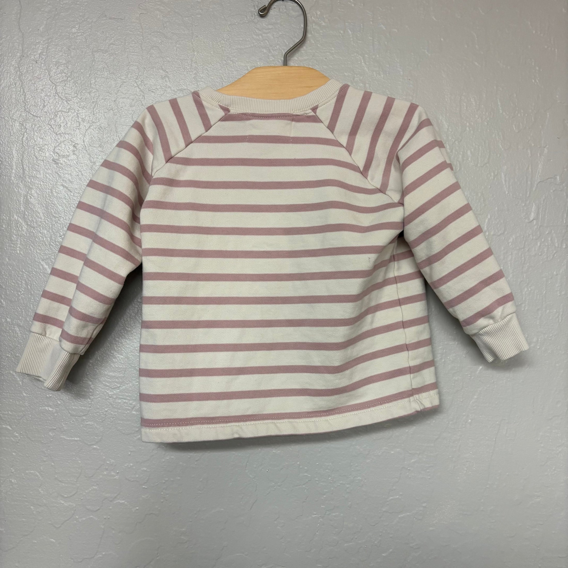 little prince and sister cream and purple striped girls pullover 5Y