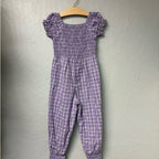 sweet honey purple plaid jumpsuit 5Y